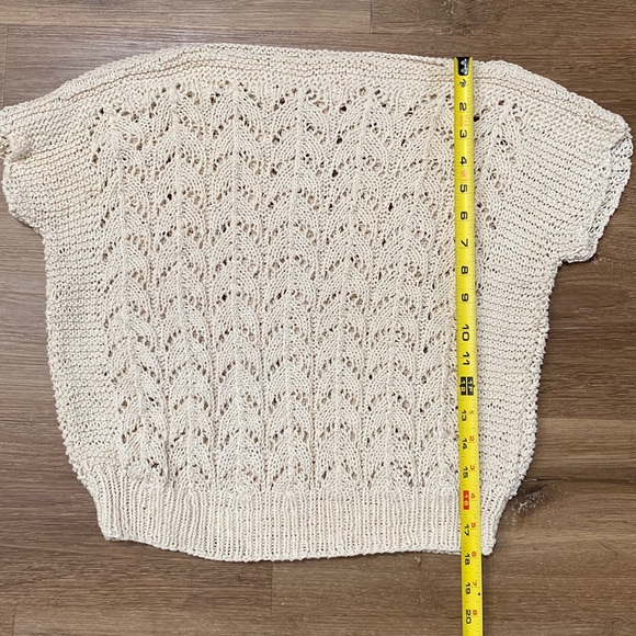 Hand Knit Boat-neck short sleeve Top, size S - Picture 7 of 10